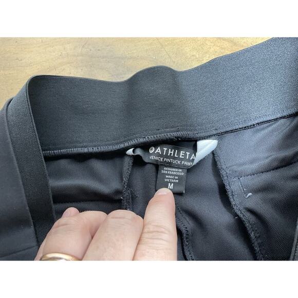 ATHLETA Black Pull On Venice Pintuck Athletic Casual Pants Size Medium - Picture 5 of 12